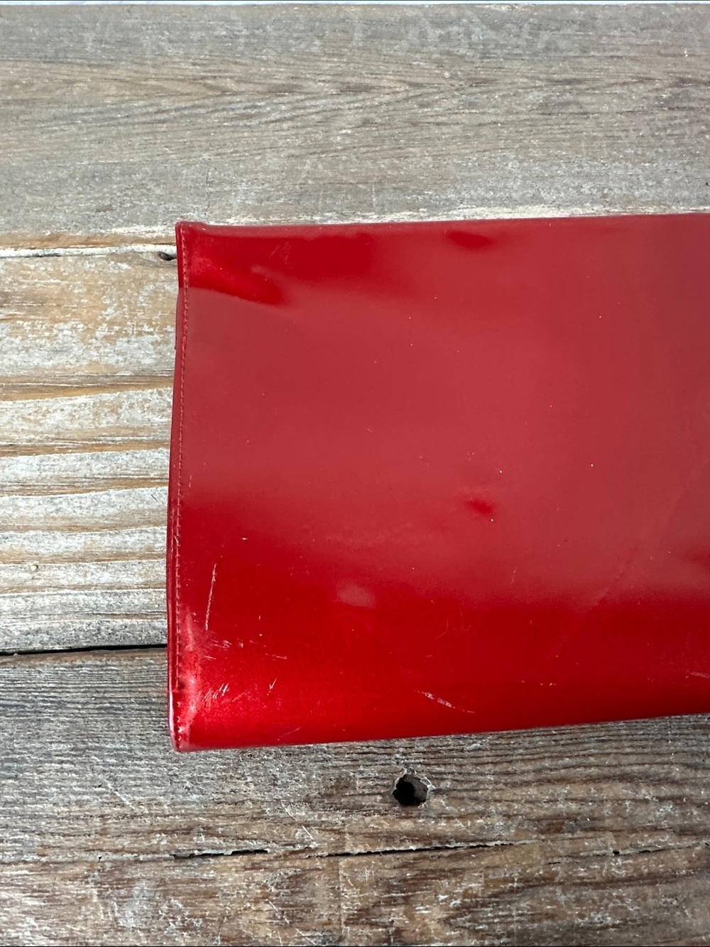 Shiny Red Patent Leather Clutch - Picture 7 of 8